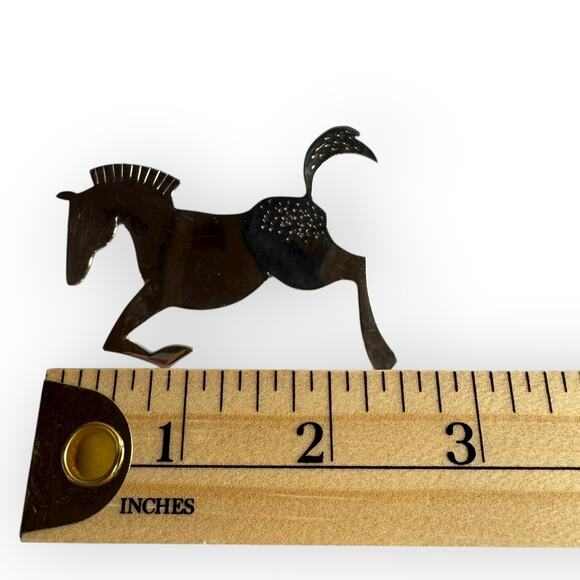 Vintage Sterling Silver Navajo Native American Horse Pony Brooch Signed Verj N. - Picture 7 of 8